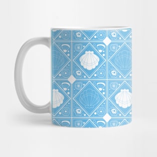 Light Blue Shell Mosaic Mug